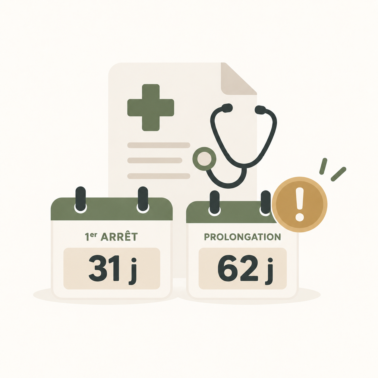 La première prescription d’un arrêt maladie ne peut désormais, en principe, excéder 31 jours. Chaque prolongation est quant à elle limitée à 62 jours.